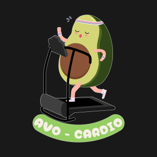 Avo Cardio Avocado Running on a Treadmill T-Shirt