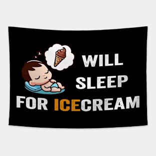 Will sleep for icecream toddler pajamas baby valentines day outfit girl Tapestry