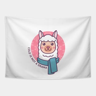 Cute Kawaii Winter Llama Design Tapestry