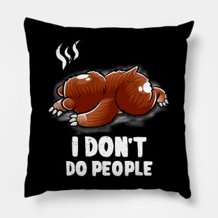 I Dont Do People Introvert Sleeping Nerd Grizzly Bear Geek Pillow