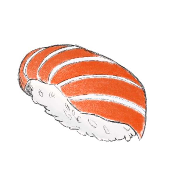 Sushi salmon sticker by Uwaki