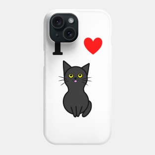 I Love Black Cats (Large Print) Phone Case