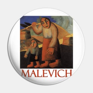 Peasant Woman with Buckets and a Child by Kazimir Malevich Pin