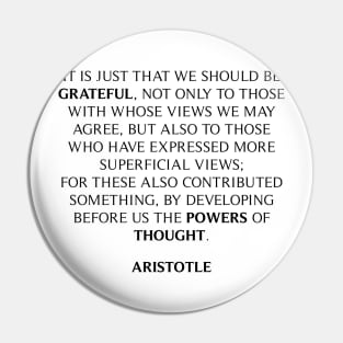 Aristotle's Quote Pin