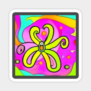 Psychedelic Flower 7 | AI Generated design by @remlorart T-Shirt Magnet