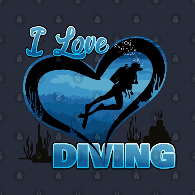 I Love Diving by Markyartshop