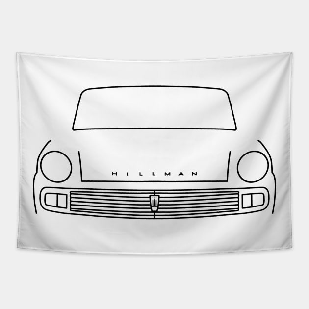 Hillman Minx Series VI classic car outline graphic (black) Tapestry by soitwouldseem