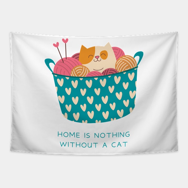 A home without cat.t-shirts,covers Tapestry by Happy-Shop951