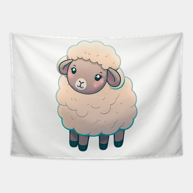 A sheep so cute that you could fall in love with it Tapestry by Cute Planet Earth Mini