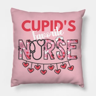 Nurse Valentine's "Cupid's Favorite Nurse" Pink Heart Letters Pillow