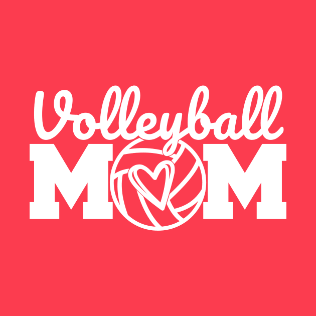 Volleyball Mom love volleyball fan player white text by Cute Tees Kawaii