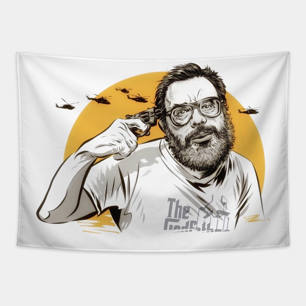 Francis Ford Coppola - An illustration by Paul Cemmick Tapestry by PLAYDIGITAL2020