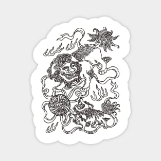 Painting Lion Dance Magnet