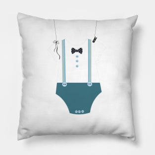 Bow tie and baby body boy symbol Pillow
