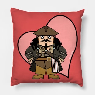 Valentine Captain Pugwash Captain Jack mashup Pillow