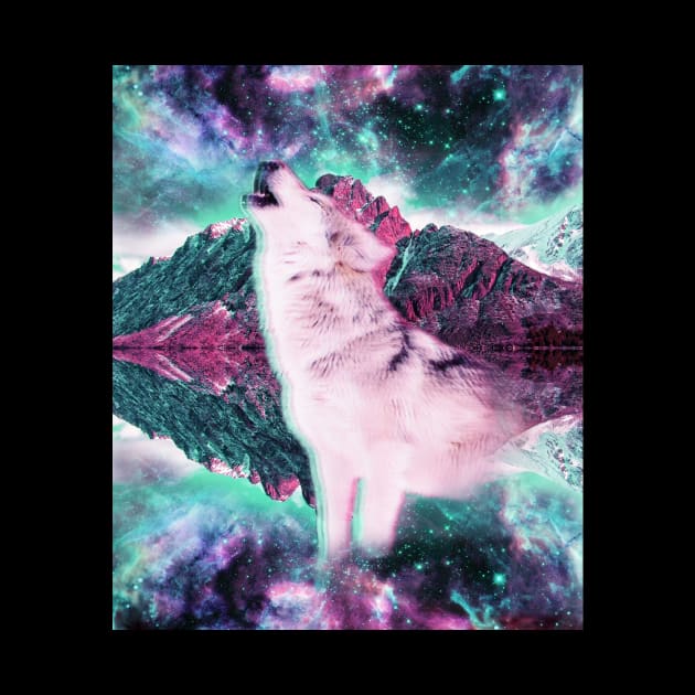 Trippy Psychedelic Wolf In Space by Random Galaxy