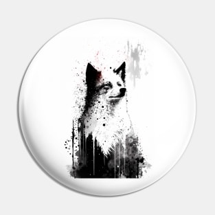 Ink Portrait of A Fox Pin