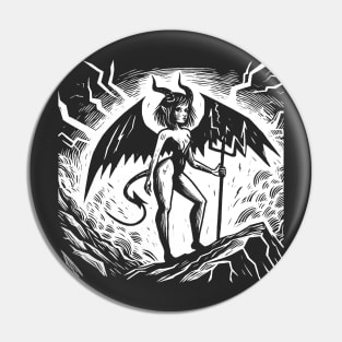 Retro Devil Girl Pin