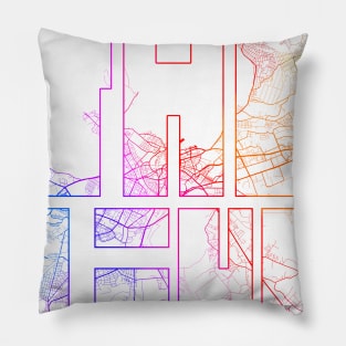 Tallinn, Estonia City Map Typography - Colorful Pillow