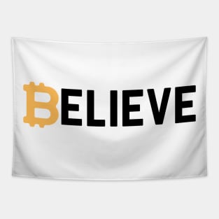 Bitcoin Believe Cryptocurrency Buyer Gift Tapestry