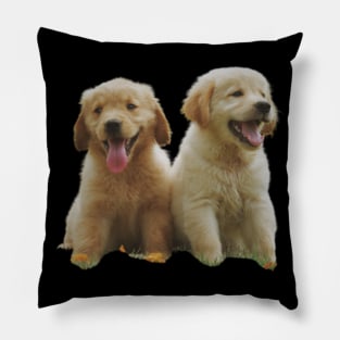 Two yellow Puppies Pillow