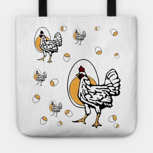 Funny Cackling TV Mom Chicken Egg Shirt Tote