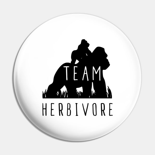 Team Herbivore Gorilla Vegan T-Shirt, Gift Tee For animal lover, Vegetarian Women and Men, white Pin by junghc1