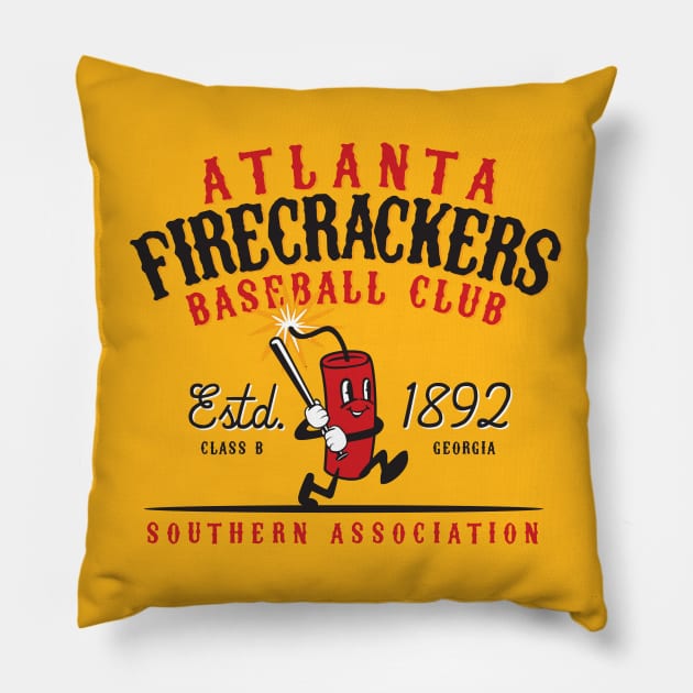 Atlanta Firecrackers Baseball Pillow by MindsparkCreative