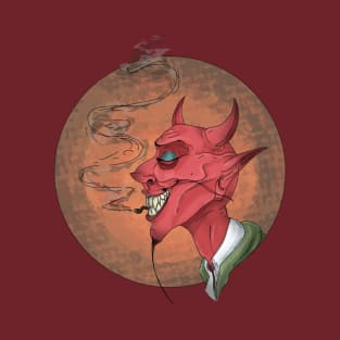 Devil face smoking cigarette T-Shirt