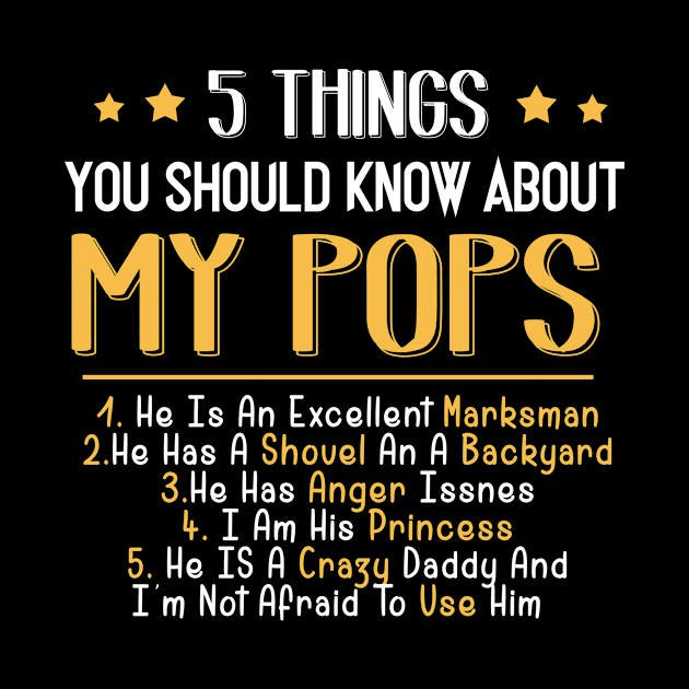 5 Things You Should Know About My Daddy Fathers Day Tshirt MY POPS by finchandrewf