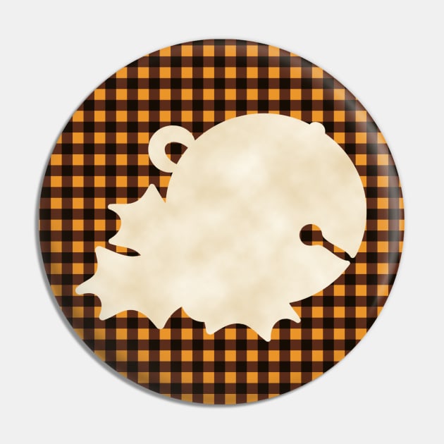 Sleigh bell and mistletoe silhouette over a black and orange tile pattern Pin by AtelierRillian