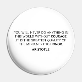 Aristotle's Quote Pin