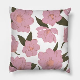 Cold pink magnolias pattern Pillow