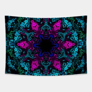 Dot Mandala Flower Blue Green and Pink Tapestry