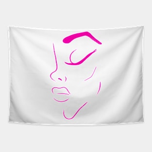 Line Art Abstract Face Tapestry