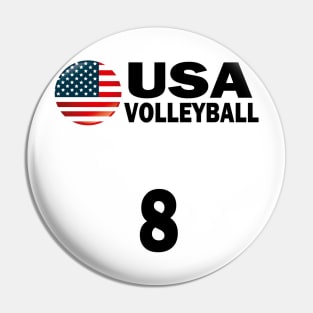 USA Volleyball #8 T-shirt Design Pin