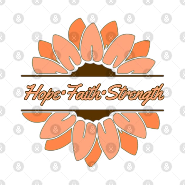 Orange Sunflower Hope Faith Strength by CaitlynConnor