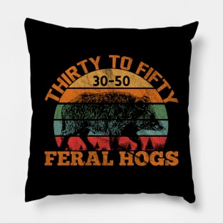 Feral Hogs Vintage Pillow