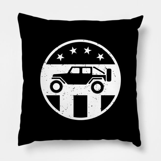 Patriotic Off Road 4wd Logo Pillow by hobrath