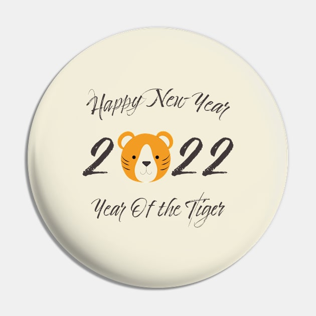 Happy New Year 2022 Year of the Tiger Pin by Hedgie Designs