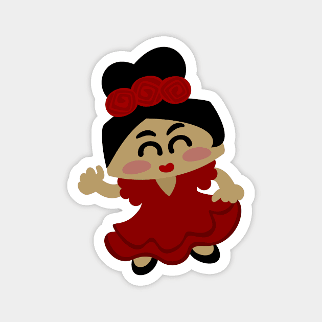 Flamenca Kawaii Magnet by soniapascual