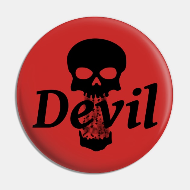 Devil with a skull for Gothic fashion Pin by SpassmitShirts