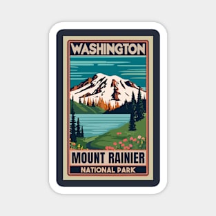 A Vintage Travel Art of the Mount Rainier National Park - Washington - US Magnet