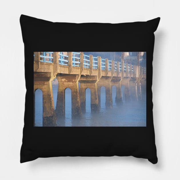 Le Conquet - La passerelle dans la brume Pillow by rollier