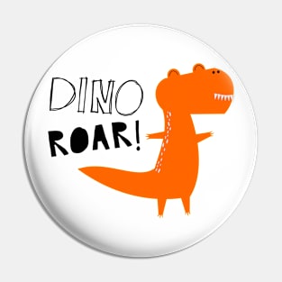 Cute Orange Dinosaur Dino Roar Kawaii Pin