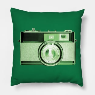 Green - Vintage 1960s Rangefinder Camera Pillow