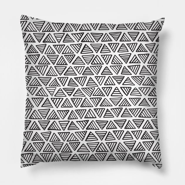 Monochrome Triangles Pillow by Dessi Designs