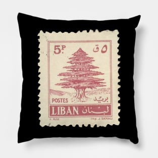 liban post vintage timbre Pillow