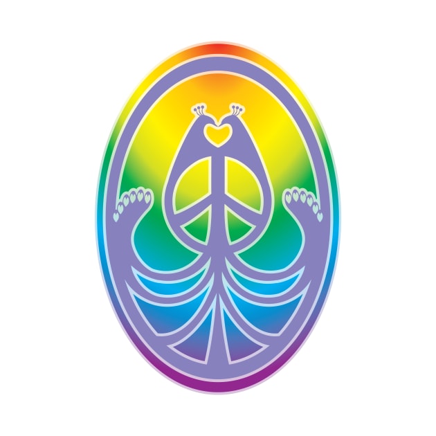 Peace, Love, and Peacocks (Rainbow w/Purple) by hideedoodle