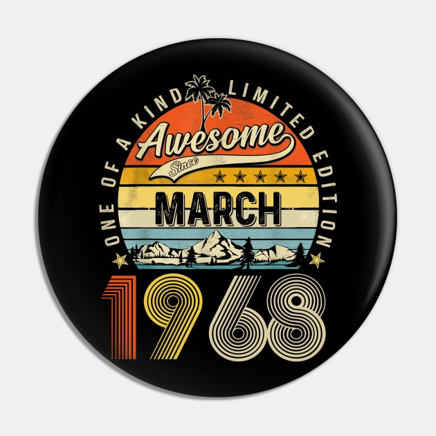 Awesome Since March 1968 Vintage 55th Birthday Pin by PlumleelaurineArt